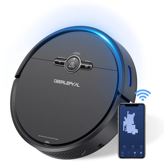 GEERLEPOL 3-in-1 Smart Robotic Vacuum Cleaner & Mop Alexa-controlled Wet and Dr