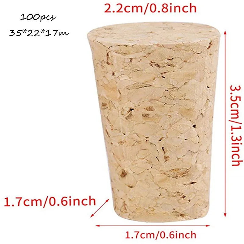 100 Pcs Natural Wine Bottle Corks and Seals Heat Shrink Capsules with Tear Tab