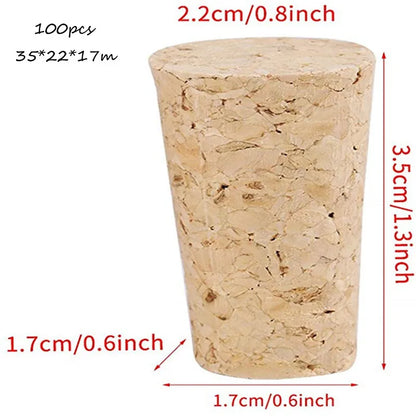 100 Pcs Natural Wine Bottle Corks and Seals Heat Shrink Capsules with Tear Tab