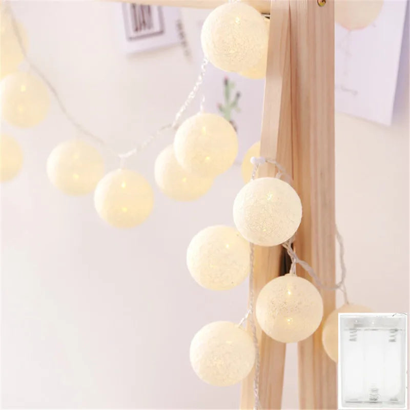 10/20/40 LED Cotton Thread Ball String Lights, Warm Fairy Lights for Home & Event Decor