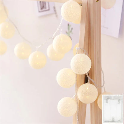 10/20/40 LED Cotton Thread Ball String Lights, Warm Fairy Lights for Home & Event Decor