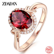 925 Sterling Silver Big Oval Ruby Zircon Ring
