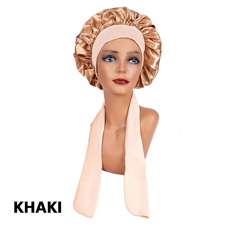 Satin Solid Color Sleeping Cap