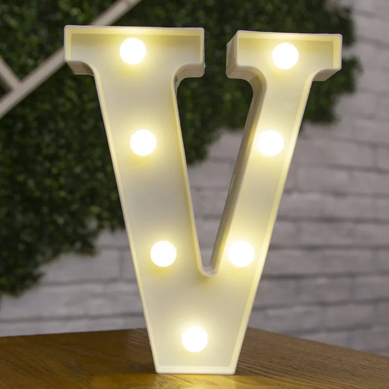 Alphabet Letter & Number LED Marquee Lights - Warm White Light-Up Decor