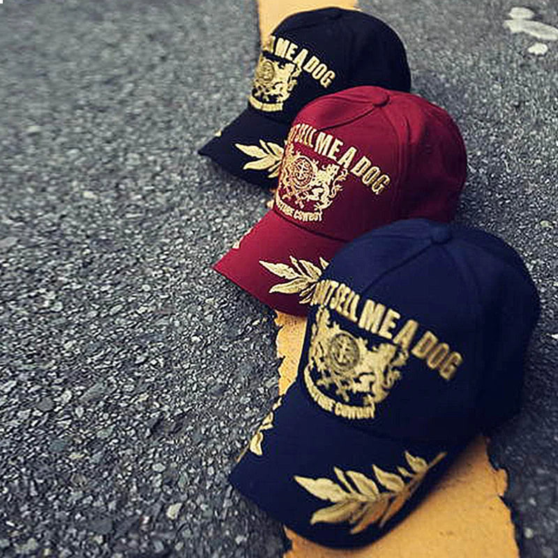 Trendy Golden Wheat Embroidered Cap