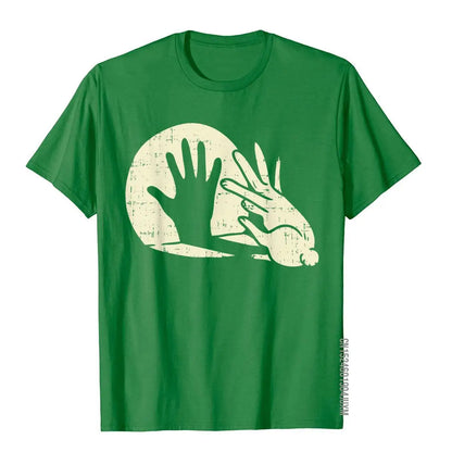 Unisex Funny Rabbit Shadow Play Hand Gesture Graphic T-Shirt