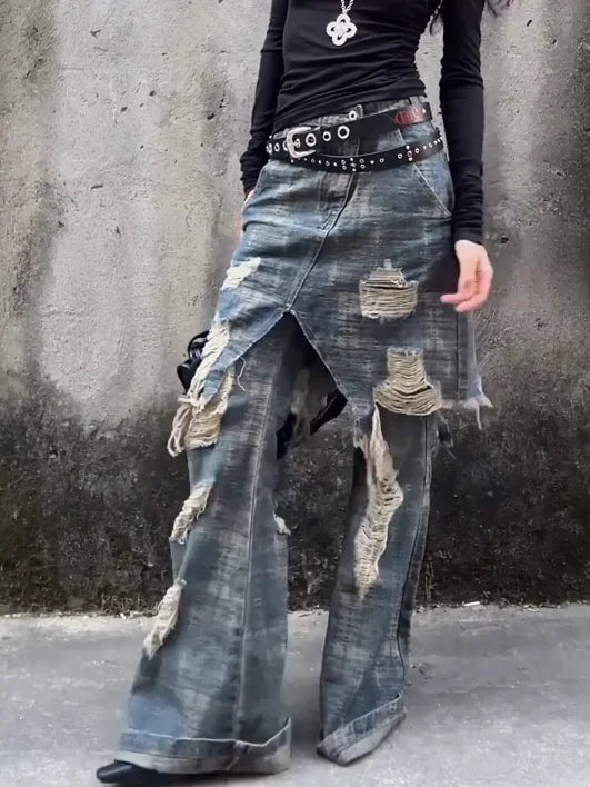 Boutique Fashion High Waist Retro Washed Loose Slimming Jeans