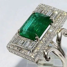 Huitan Vintage Green Cubic Zirconia Finger Rings for Women