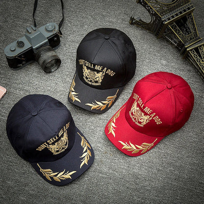 Trendy Golden Wheat Embroidered Cap
