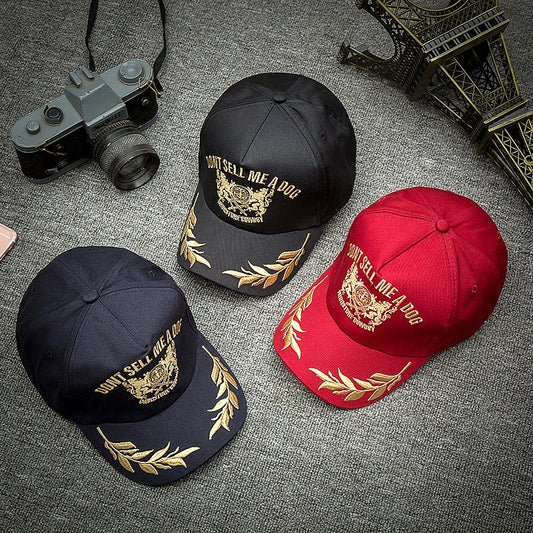 Trendy Golden Wheat Embroidered Cap