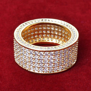 5 Row  Cubic Zircon Iced Men's Ring