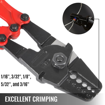 24/30-Inch Heavy-Duty Wire Rope Swager & Cable Crimping Tool