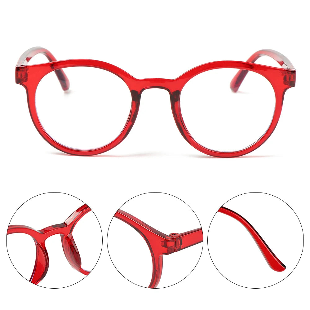 Round Anti-blue Light Eyeglasses Ultra Light Frame