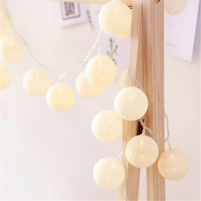 10/20/40 LED Cotton Thread Ball String Lights, Warm Fairy Lights for Home & Event Decor