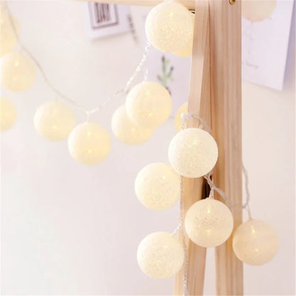 10/20/40 LED Cotton Thread Ball String Lights, Warm Fairy Lights for Home & Event Decor