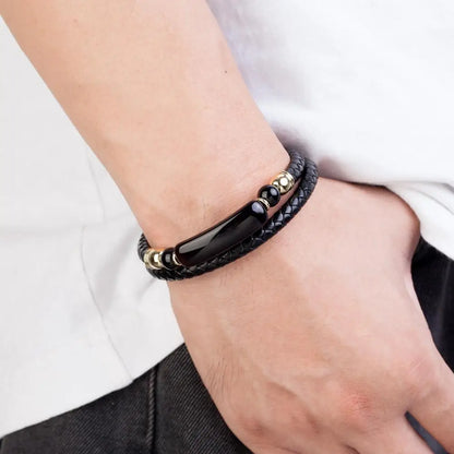 Genuine Leather Multilayer Natural Stone Bracelet