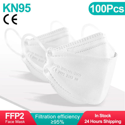KN95 FFP2 Adult 4-Layer Fish Mask (50 / 100 Pack)