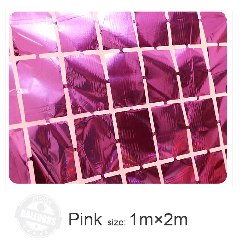 1m×2m Bright Square Rain Curtain Background Wall