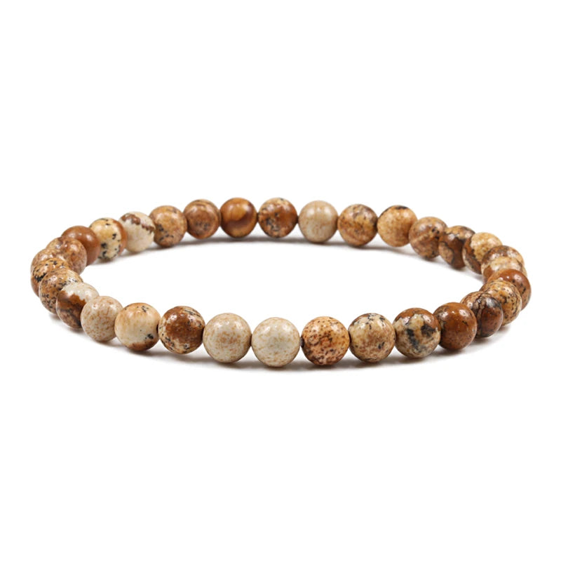 Natural Stone Volcanic Lava Tiger Eye Bracelet