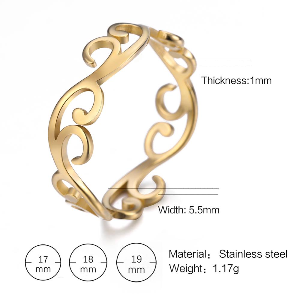 Retro Filigree Stainless Steel Cutout Ring