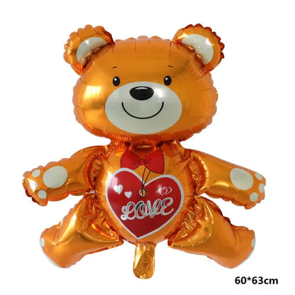 Love Heart Bear Foil Balloons