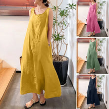 Classic Simple Sleeveless Solid Color Long Dress
