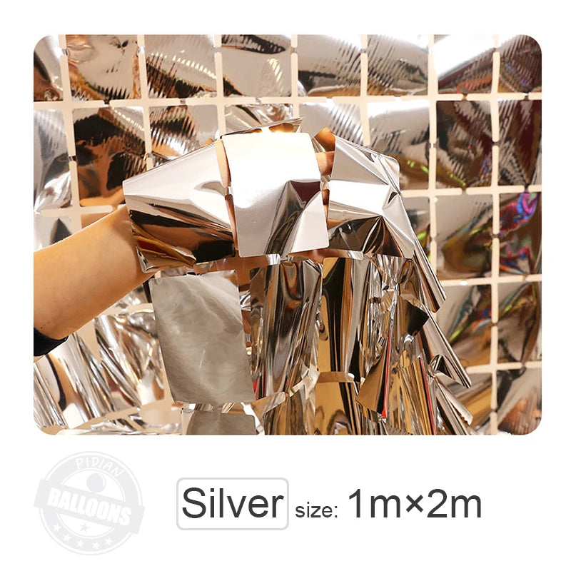 1m×2m Bright Square Rain Curtain Background Wall