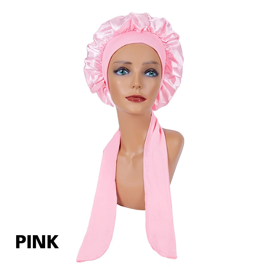 Satin Solid Color Sleeping Cap