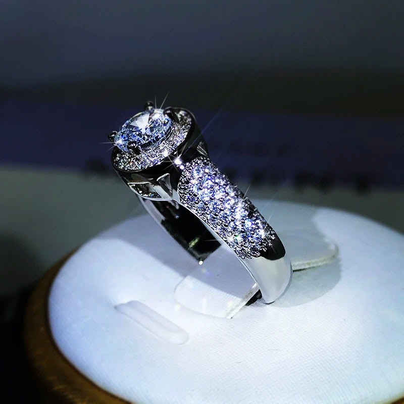 925 Sterling Silver Cubic Zirconia Solitaire Ring for Women
