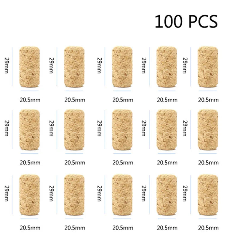 100 Pcs Natural Wine Bottle Corks and Seals Heat Shrink Capsules with Tear Tab