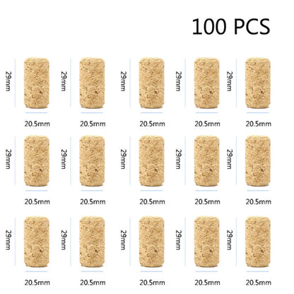 100 Pcs Natural Wine Bottle Corks and Seals Heat Shrink Capsules with Tear Tab