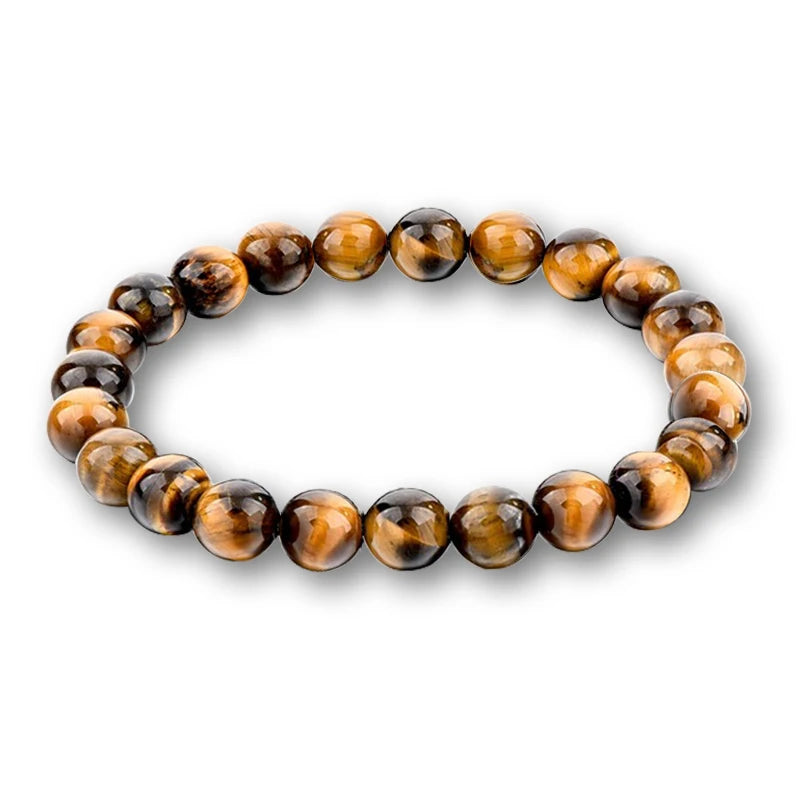 Natural Stone Volcanic Lava Tiger Eye Bracelet