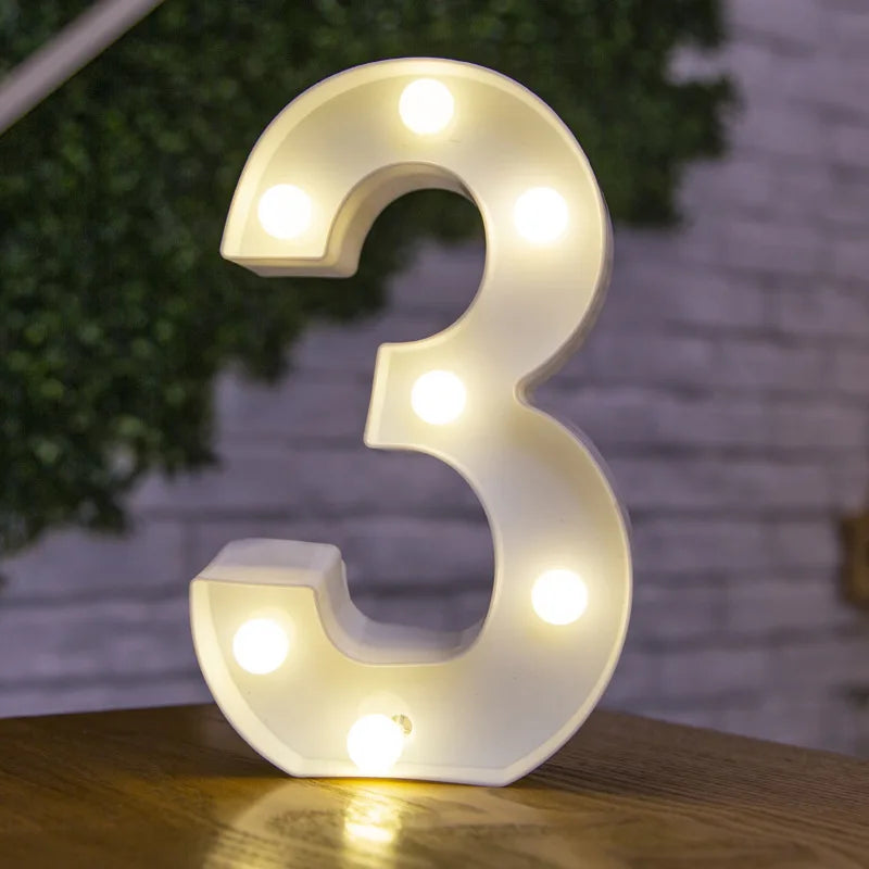 Alphabet Letter & Number LED Marquee Lights - Warm White Light-Up Decor