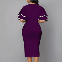 Elegant V Neck Short Sleeve Slim Fit Dress