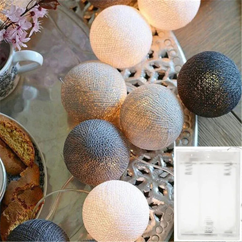 10/20/40 LED Cotton Thread Ball String Lights, Warm Fairy Lights for Home & Event Decor