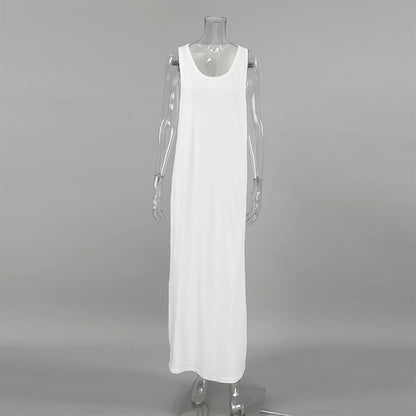 Casual Scoop Neck Sleeveless Loose Long Dress