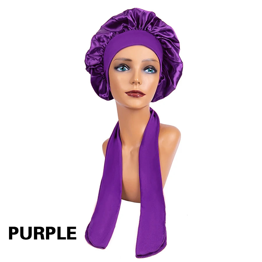 Satin Solid Color Sleeping Cap