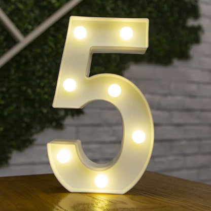 Alphabet Letter & Number LED Marquee Lights - Warm White Light-Up Decor