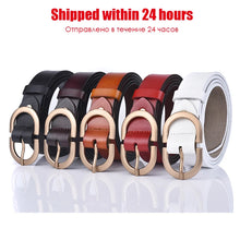 VATLTY Authentic Leather Golden Alloy Buckle Belt