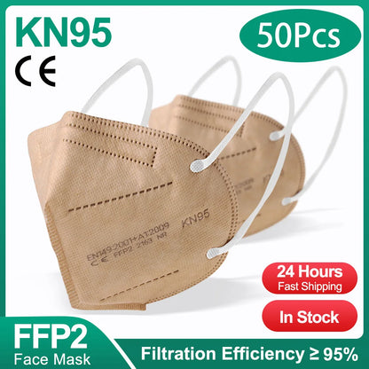 5-Ply KN95 Protective Face Masks - Multi-Color Breathable Filtration