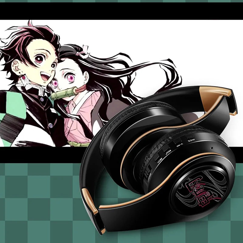 Anime Print Demon Slayer Headphones with Mic