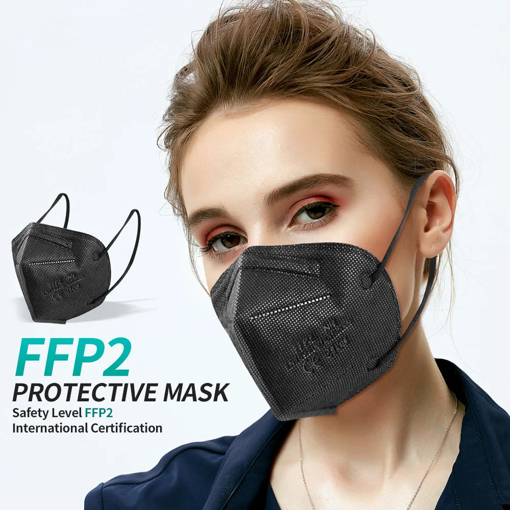5-Ply KN95 Protective Face Masks - Multi-Color Breathable Filtration