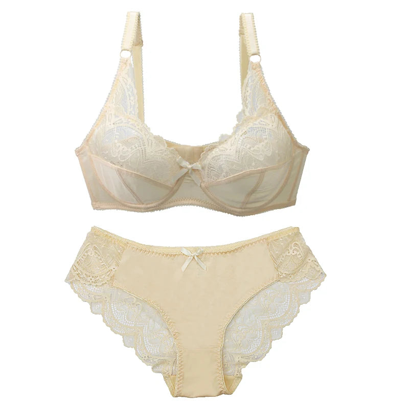 DAINAFANG Women's Sexy Lace Push-Up Bra & Panty Set