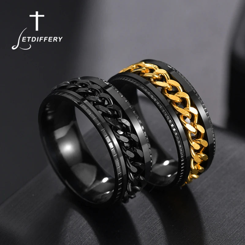 Letdiffery Cool Stainless Steel Rotatable Ring – Arkmis