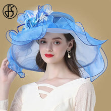 Flower Fascinator Kentucky Derby Wide Brim Church Hat