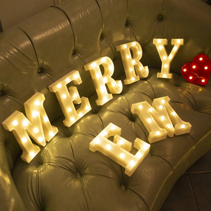 Alphabet Letter & Number LED Marquee Lights - Warm White Light-Up Decor