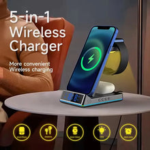 Portable 4 in 1 Wireless Fast Charger Phone Charger Stand With Alarm Clock Lamp