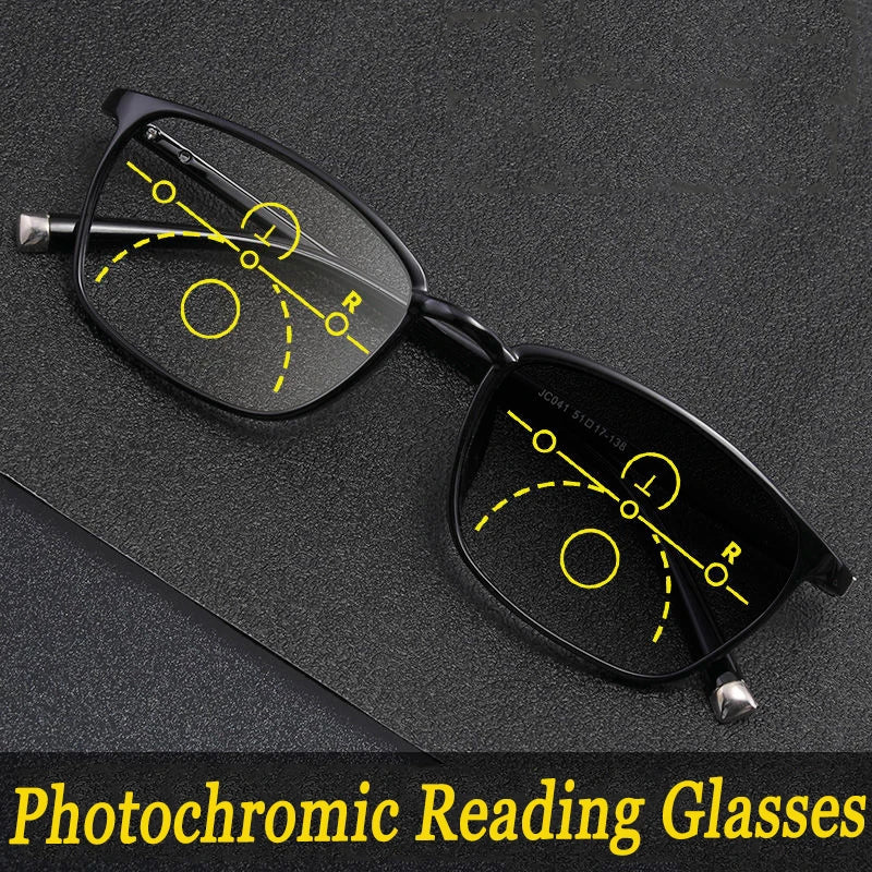Unisex Photochromic Progressive Reading Glasses