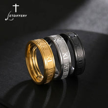 Letdiffery 6mm Roman Numerals Print Stainless Steel Ring