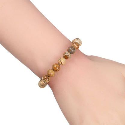 Natural Stone Volcanic Lava Tiger Eye Bracelet